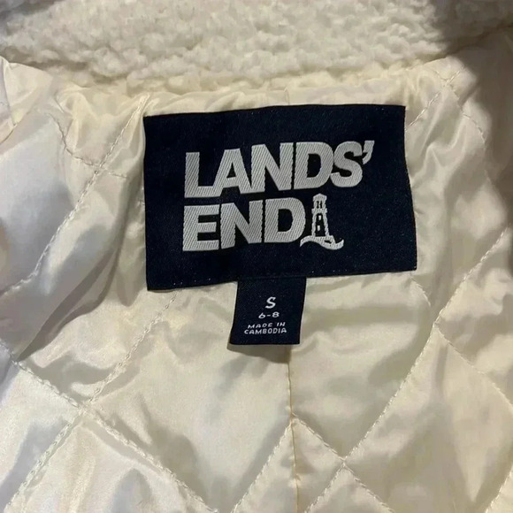 Lands End Women’s Sherpa Fleece Button Up Coat - Picture 3 of 4